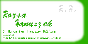 rozsa hanuszek business card